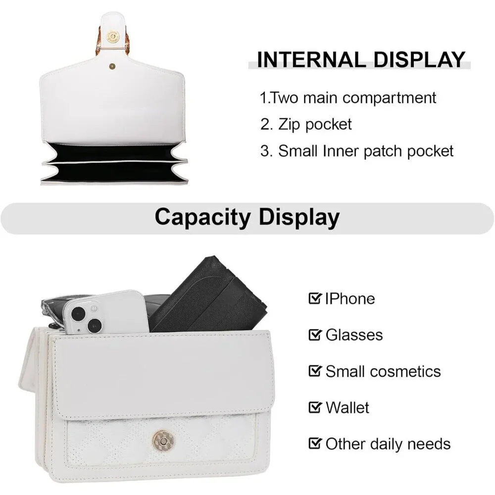 ⚡ Women's Casual Snake Vegan Leather Print Fashion Satchel Crossbody White Bag